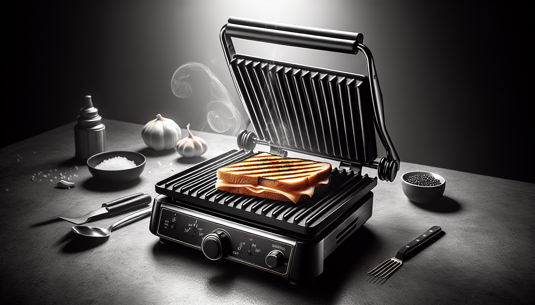 Adcraft SG-811E/F Smooth Electric Panini Grill, Panini Press with Cast Iron Smooth Flat Plates, Stainless Steel, 1750-Watts, 120v, NSF
