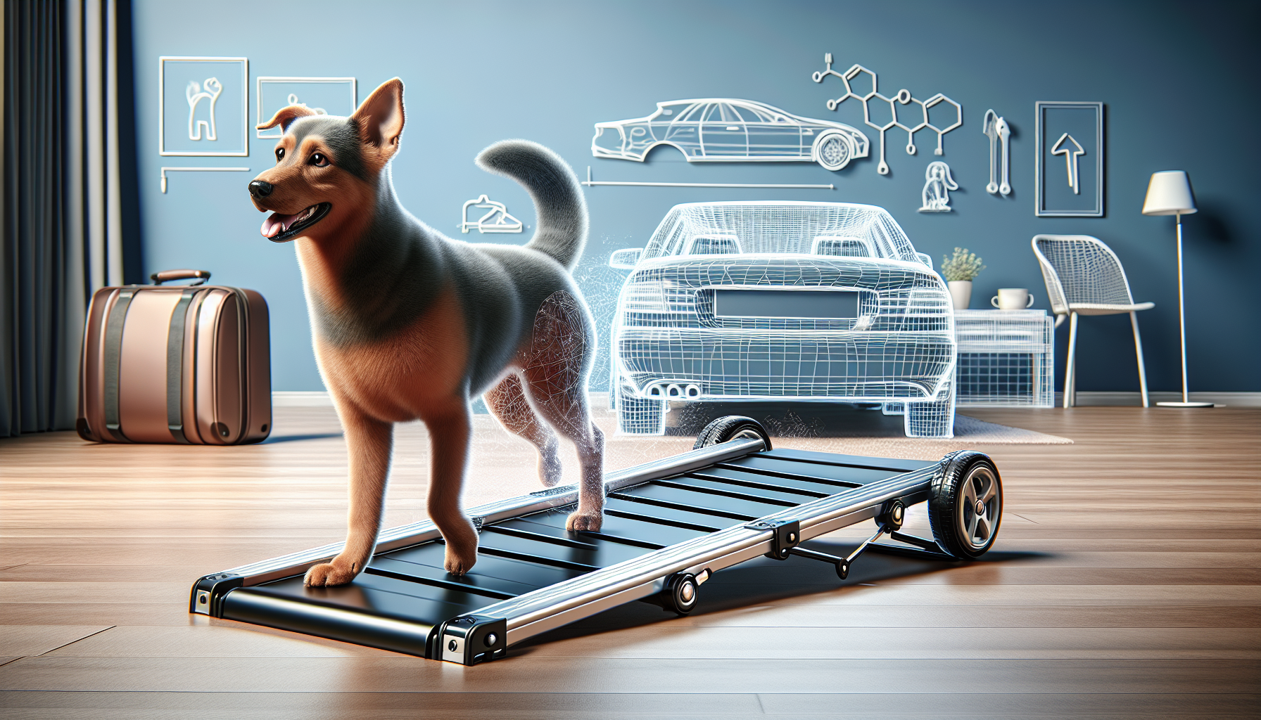 Dog Ramp - Folding, Nonslip Pet Ramp for Dogs to Get into Cars, Trucks, SUVs, or RVs - Portable Pet Ramps with Raised Side by PETMAKER, 61L x 15.5W x 5.5H,(Black)