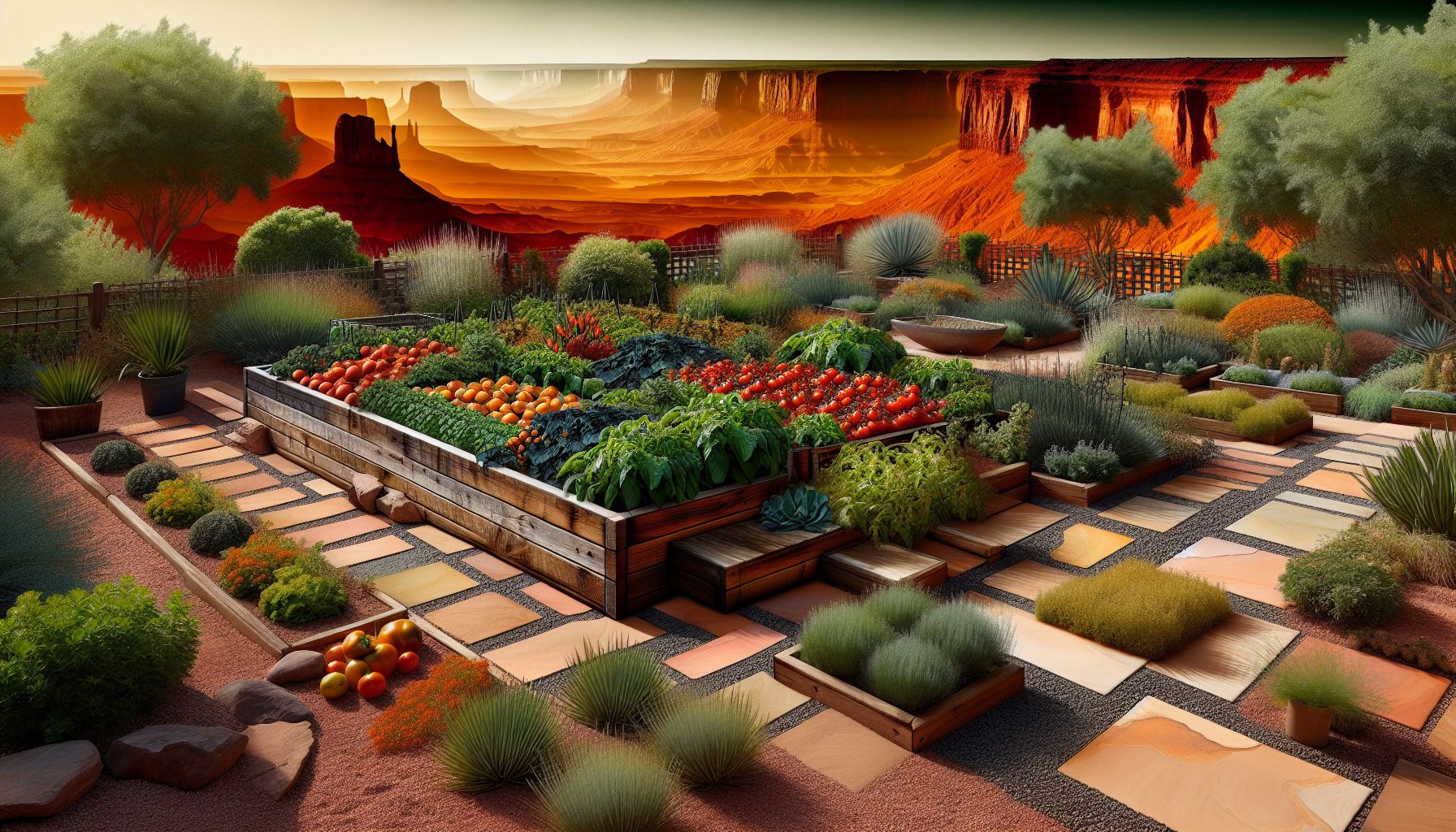 How To Use Hardscaping For Vegetable Garden Design Near Mesa