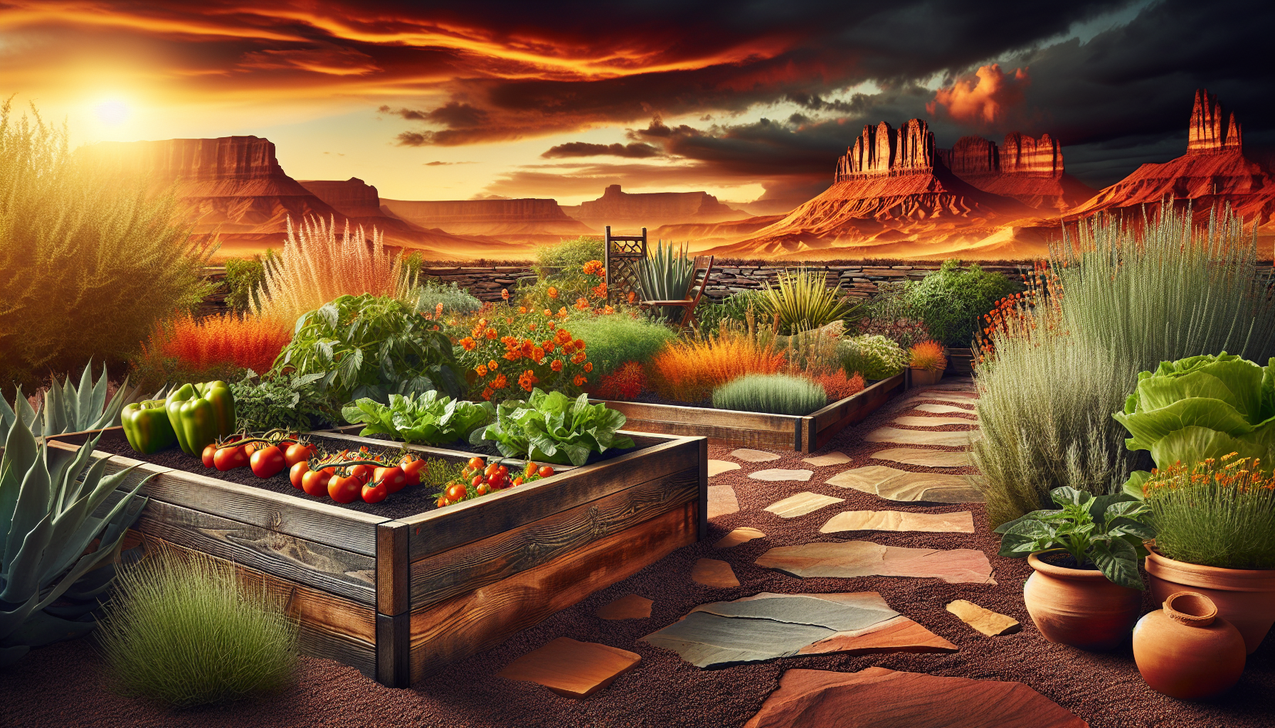 How To Use Hardscaping For Vegetable Garden Design Near Mesa