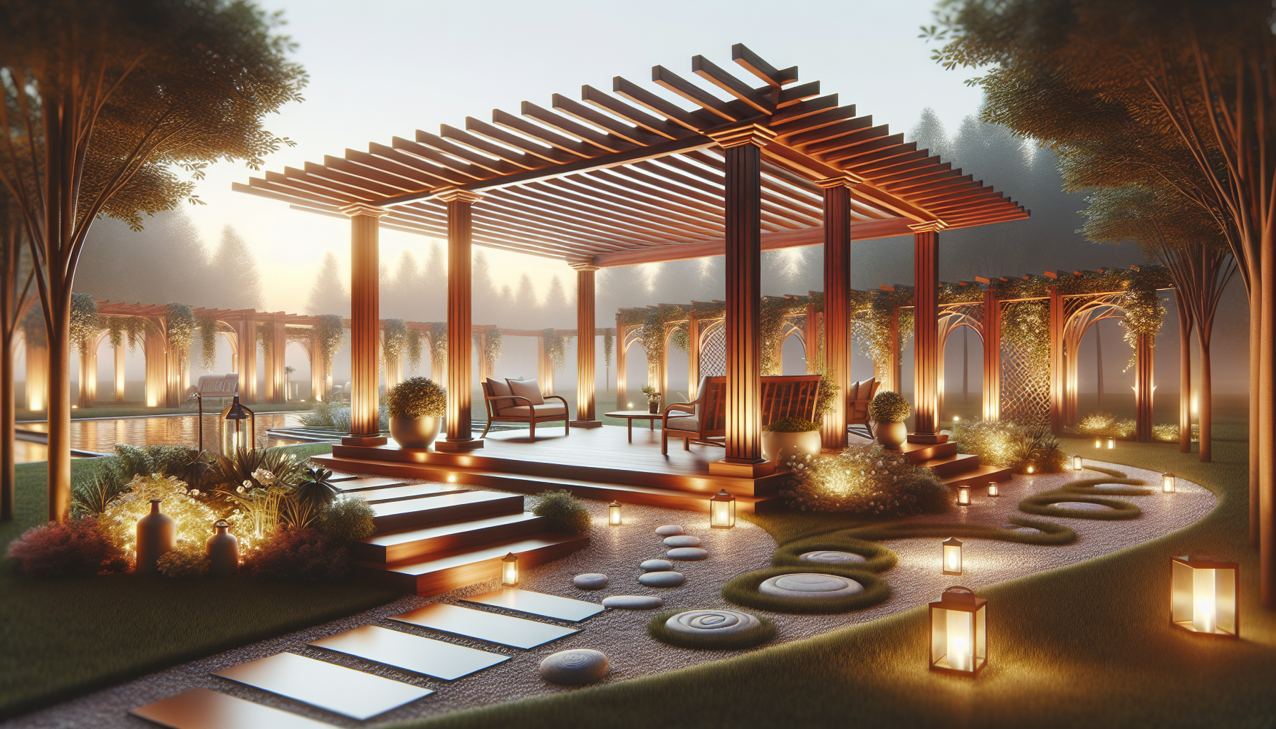 How To Use Hardscaping For Pergola Lighting Near Mesa