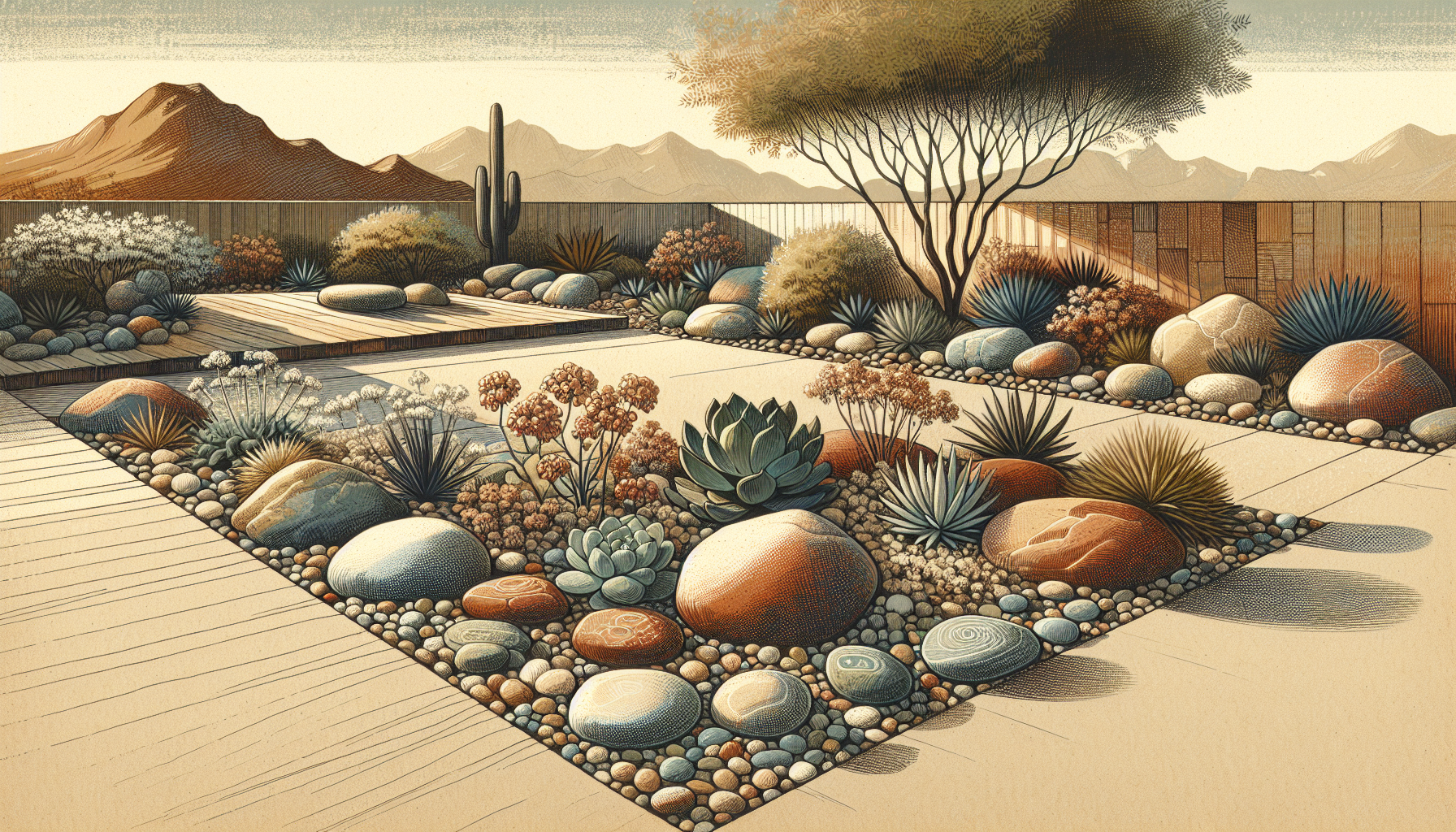 How To Use Hardscaping For Pebble Garden Design Near Mesa