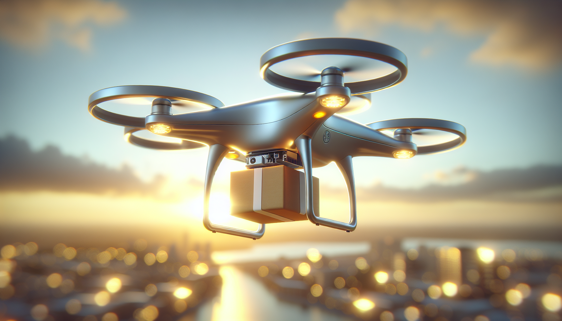 Drone deliveries carry packages to customers Drone deliveries carry packages to customers