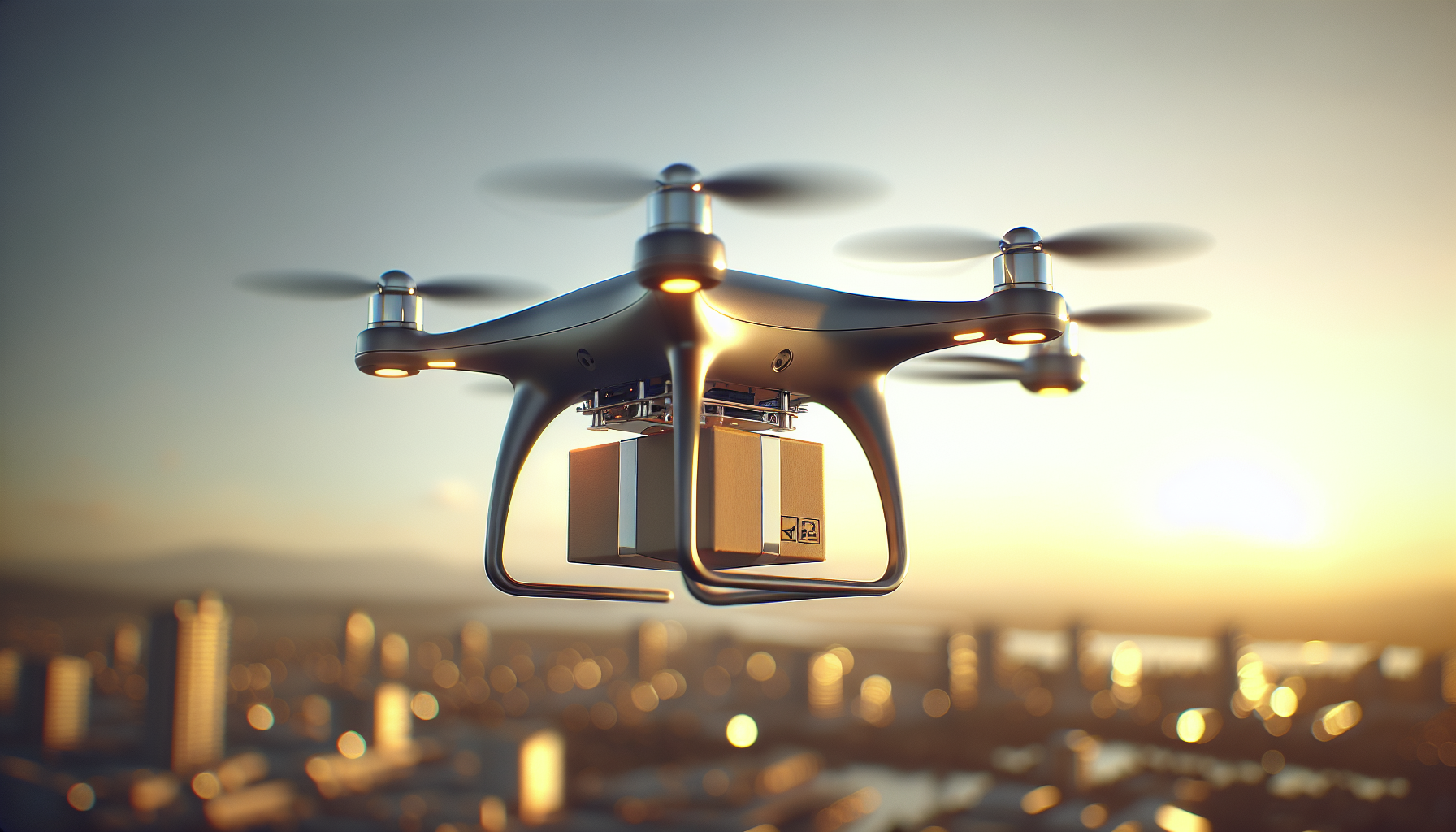 Drone deliveries carry packages to customers Drone deliveries carry packages to customers