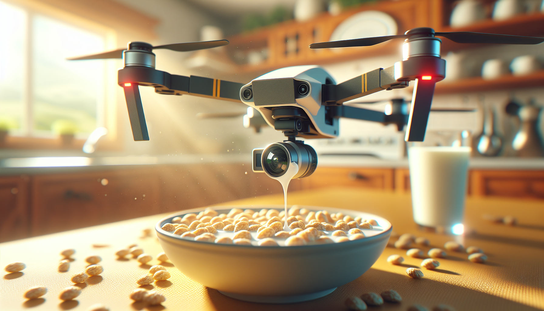 Drone mapping watches me eat cereal
