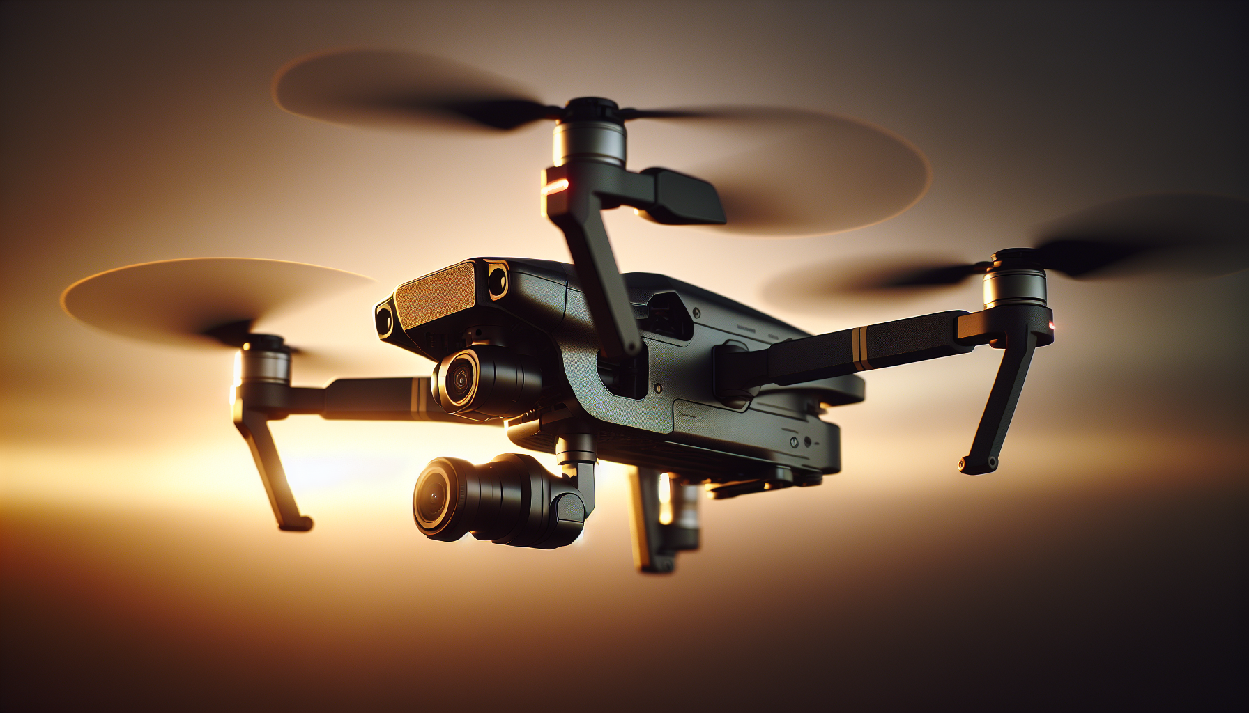Drone videography records stable aerial footage