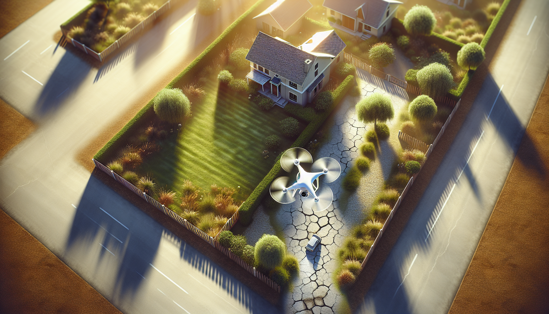 Real estate drone services reveal my house and my bad landscaping