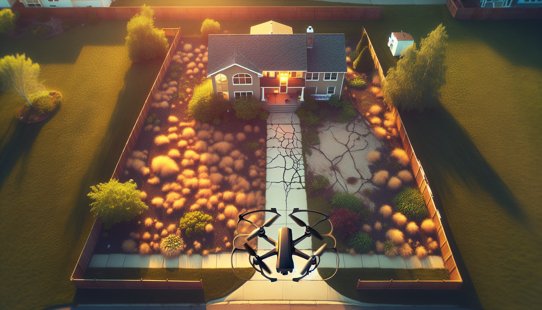 Real estate drone services reveal my house and my bad landscaping