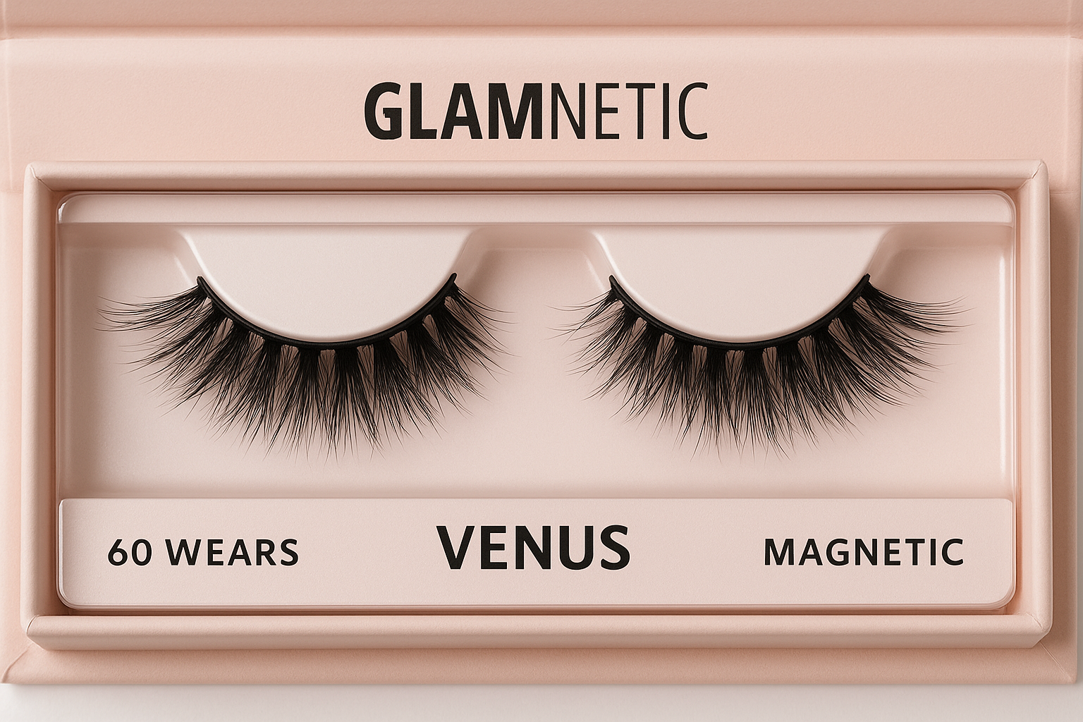 Glamnetic Magnetic Eyelashes - Venus | Short Magnetic Lashes, 60 Wears Reusable High Volume Faux Mink Lashes, Cat Eye, 3D Natural Look - 1 Pair